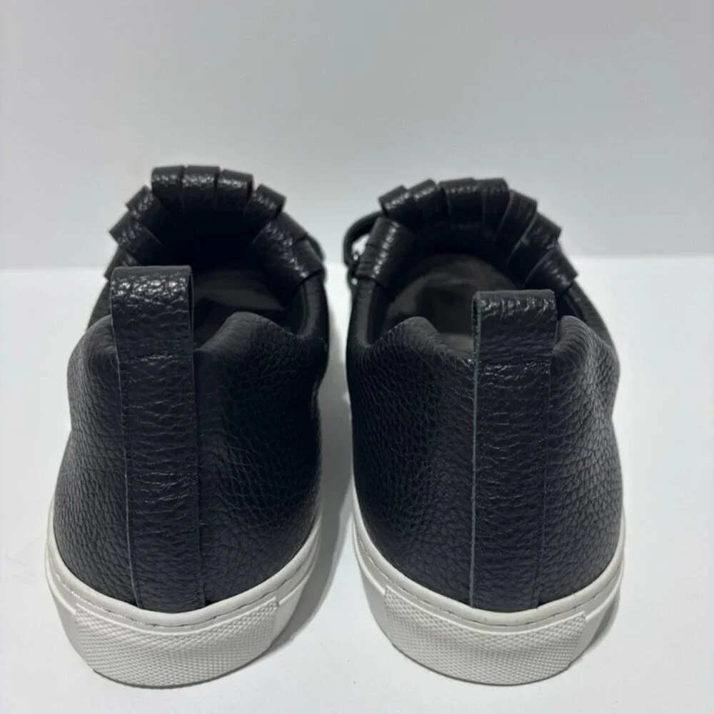 Tiannia Barnes Women’s Serena Black Leather Sneakers, Size EUR 41, US 10 M